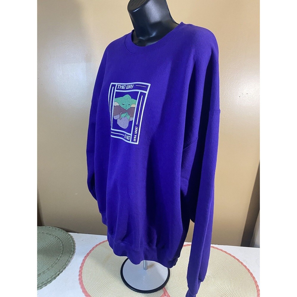 Star Wars Yoda Print Gildan Purple Pullover Sweatshirt Size XL - Picture 11 of 16
